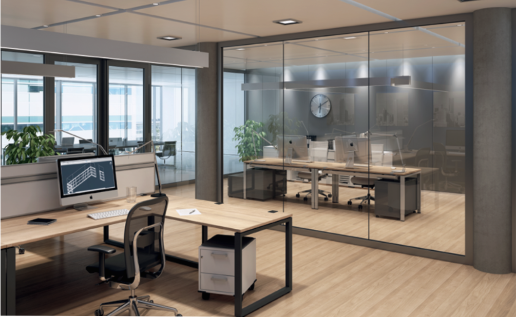 Edificio de oficinas acristalado con vidrios Glasscor