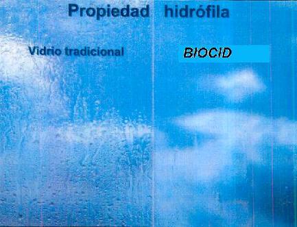 Vidrio autolimpiable BIOCID con TiO2
